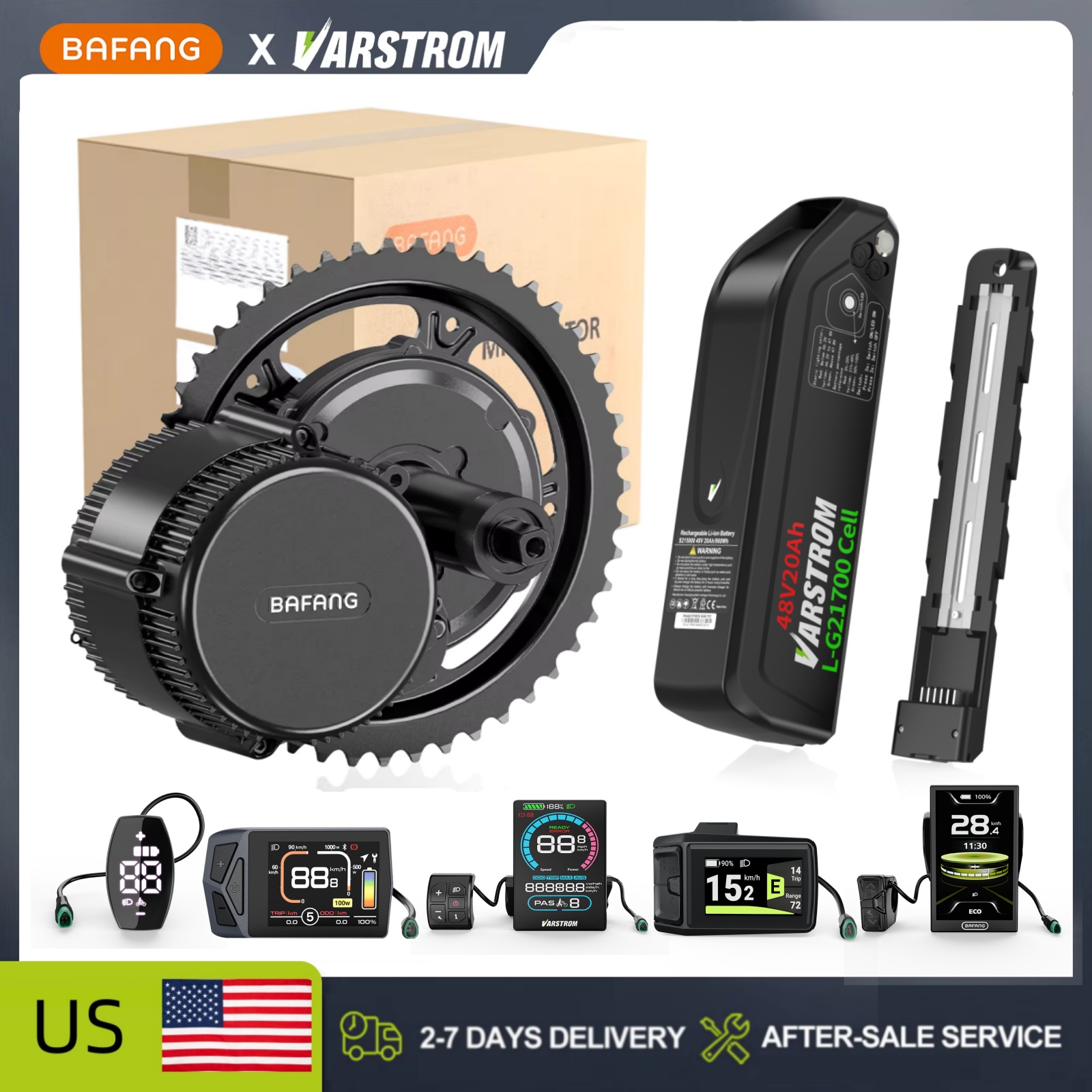Mid Drive Conversion Kit 1000W - [Stok AS] Kit Konversi Sepeda Listrik